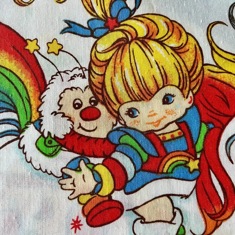 Vintage Rainbow Brite Full Flat Sheet 1983 Hallmark Bibb Stranger Things Bedding